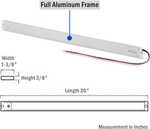 RV LED Interior Light Bar 715LM, 20 Inch Length, CRI 95, Push On Off Switch,  for Camper Boat Truck Trailer Cargo Van Conversion