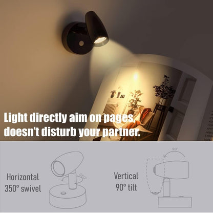 Obeaming 12V RV Reading Light Swivel Spotlight Gloss Black
