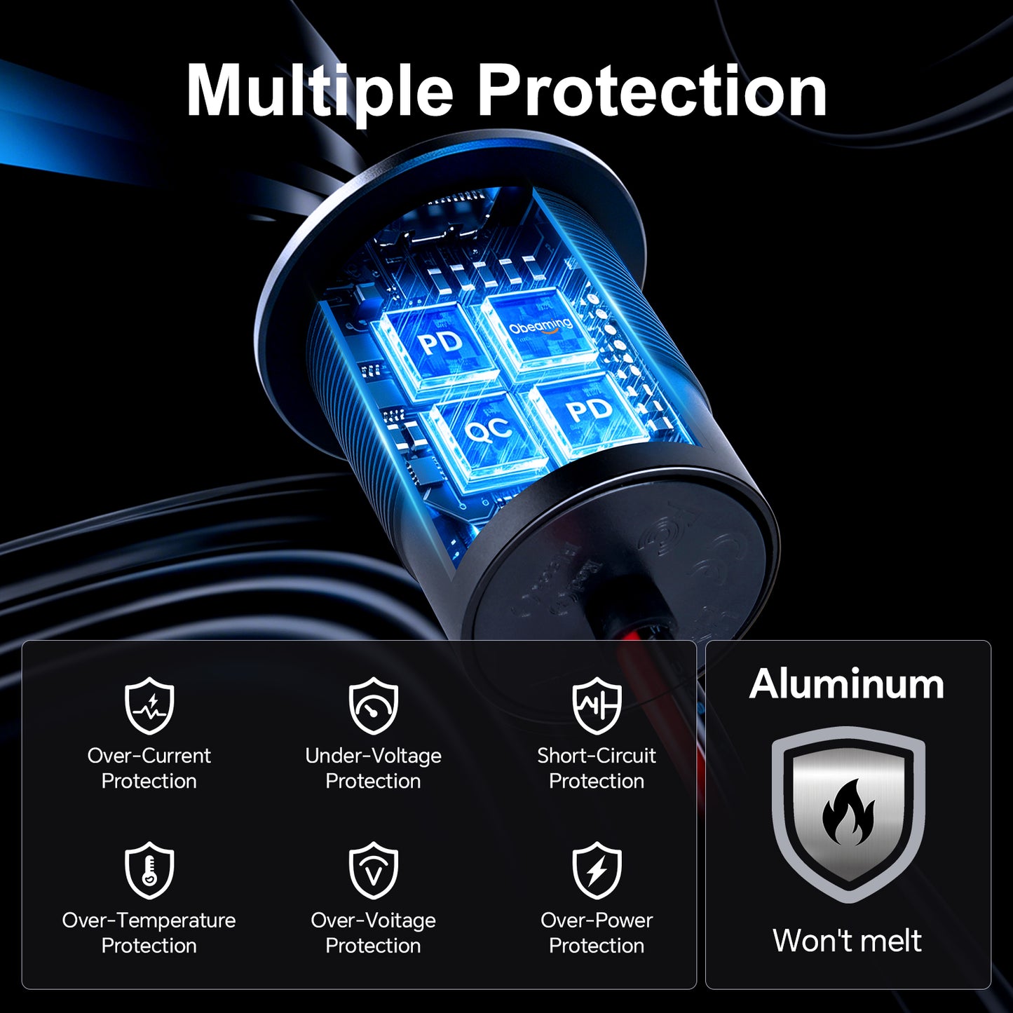 12V USB C Socket Campervan USB Outlet All Aluminum, Dual Port Type C PD 3.0 & QC3.0