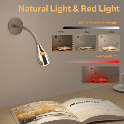 12V Reading Light & Bedside Lamp 4000K / Red Light  CNC Miled Aluminum