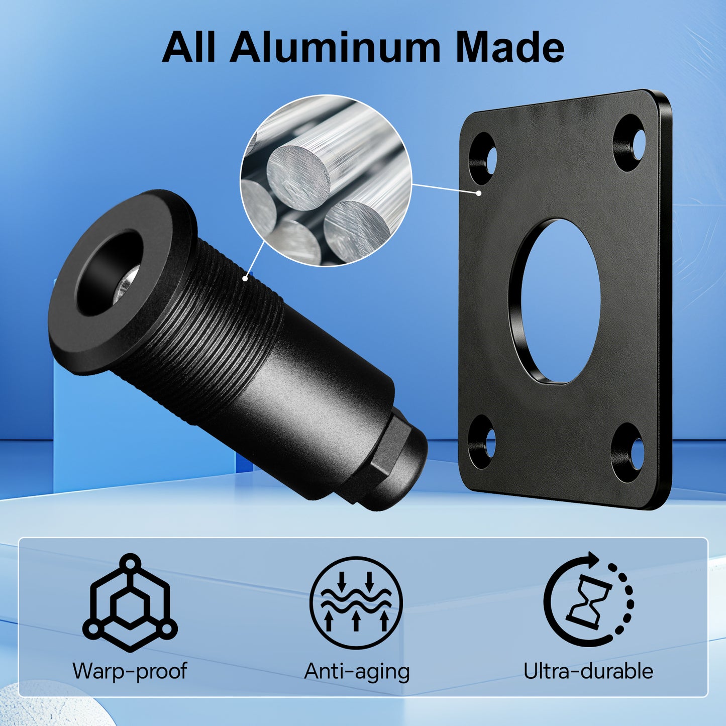 RV Wall Pass Through for Starlink Mini, Full Aluminum Cable Pass Through kit, IP67 Waterproof 5.5x2.1mm DC Female Bulkhead Connector for Camper Van Boat Battery Box