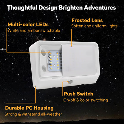 RV Porch Light Swift Color-Change w/ Built-in Button Porch Light 3CCT