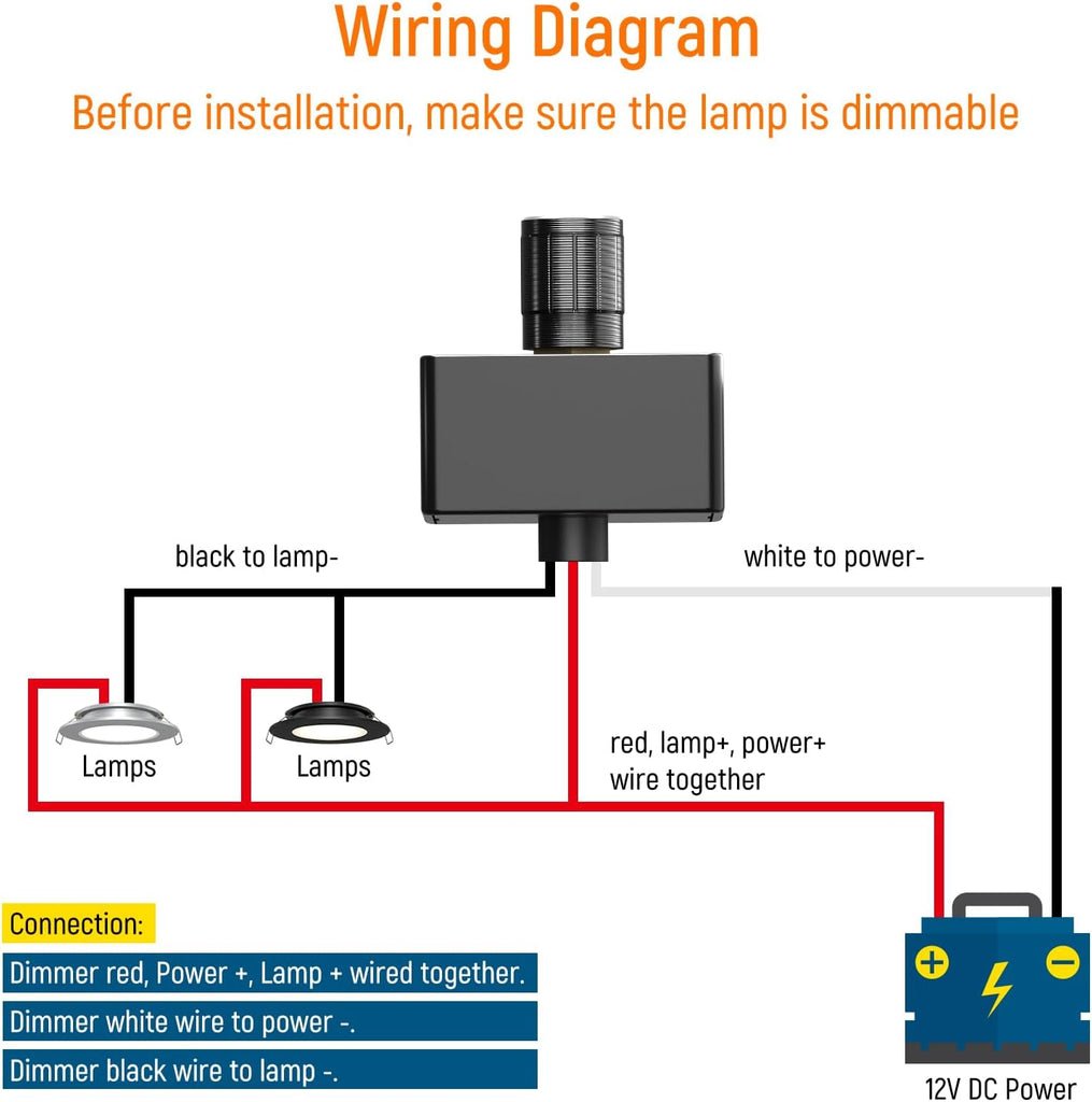12v Led Dimmer Module Obeaming 12 Volt PWM LED Dimmer Switch 15A 180W, Push On Off, Rotary K