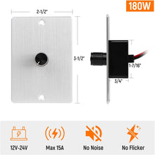 12V PWM LED Dimmer Switch 15A 180W, Push On Off, Rotary Knob Dimming, 24V Light Dimmer for RV Boat Truck Camper Van Trailer Light Fixtures, LED Strip Lights