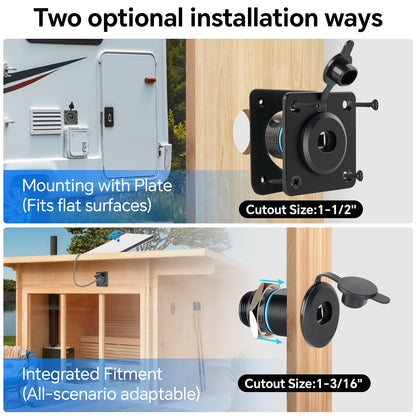 Aluminum Pass Through Wall Socket for Starlink Gen3, RJ45 CAT6 Ethernet Female to Female IP68 Waterproof Bulkhead Panel Socket, Ideal for RV Camper Boat Trailer Off-Grid