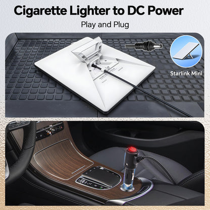 Obeaming 12V Power Cable for Starlink Mini (3M/9.8ft, 16AWG, Cigarette Plug)