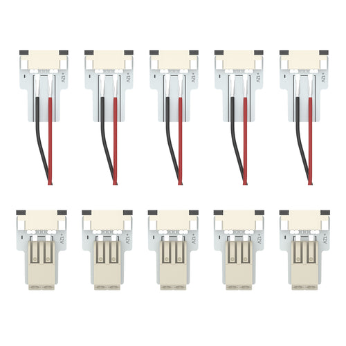 10Pcs 2-Pin 8mm Solderless Fast LED Strip Connectors, Micro-Lock design for 5V 12V 24V Single Color SMD 3528 2835 Led Strip Lights