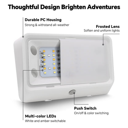 RV Porch Light Swift Color-Change w/ Built-in Button Porch Light 3CCT