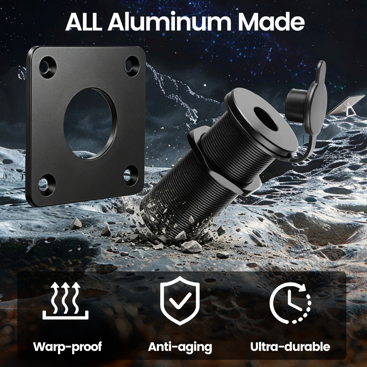 Power Booster for Starlink Mini 12V Adapter Aluminum Wall Pass Through Socket