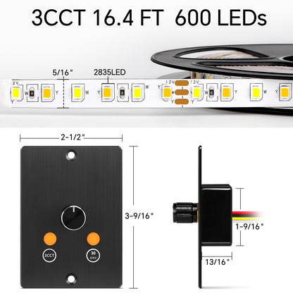 3CCT LED Strip Light & Dimmer Kit
