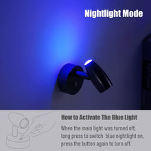 RV Reading Light 12V Swivel LED Spotlight with Quick USB Charger & Blue Nightlight, Camper Van Travel Trailer(Gloss Black)