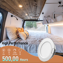 12V LED Puck Light RV Recessed Ceiling Light 2.75” Down Light for Camper Van Truck Boat Interior Ceiling Kitchen Cabinet Lighting CRI 93 8 Pack(Satin Silver)