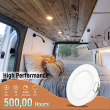 12V LED Puck Light RV Recessed Ceiling Light 2.75” Down Light for Camper Van Truck Boat Interior Ceiling Kitchen Cabinet Lighting CRI 93 8 Pack(Pearly White)