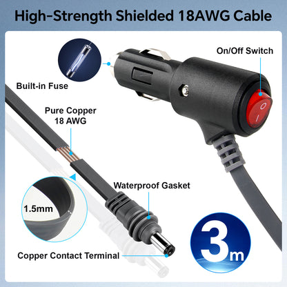 Car Adapter for Starlink Mini, Wall Pass Through Flat Cable