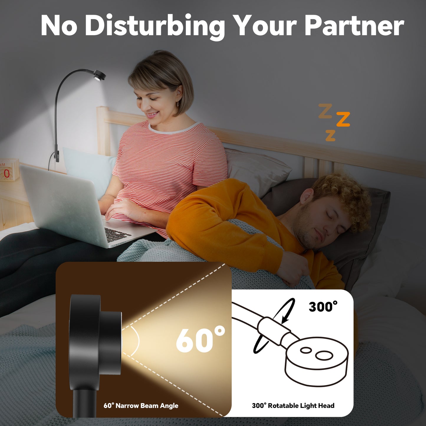 Wall Mounted Reading Light, 3CCT Bedside Book Light Minimalist Black