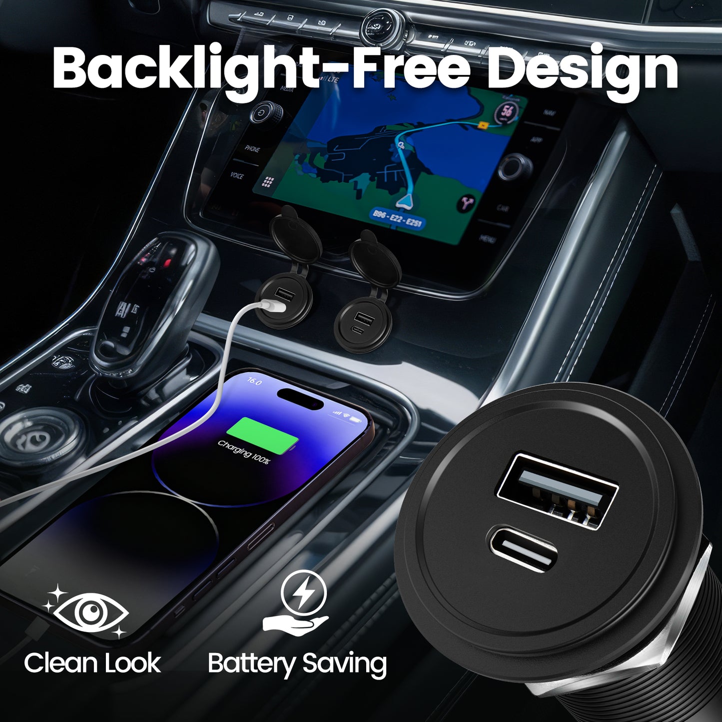 MIni 48W USB Charger, 12V USB Outlet for RV, Boat, Truck, Camper