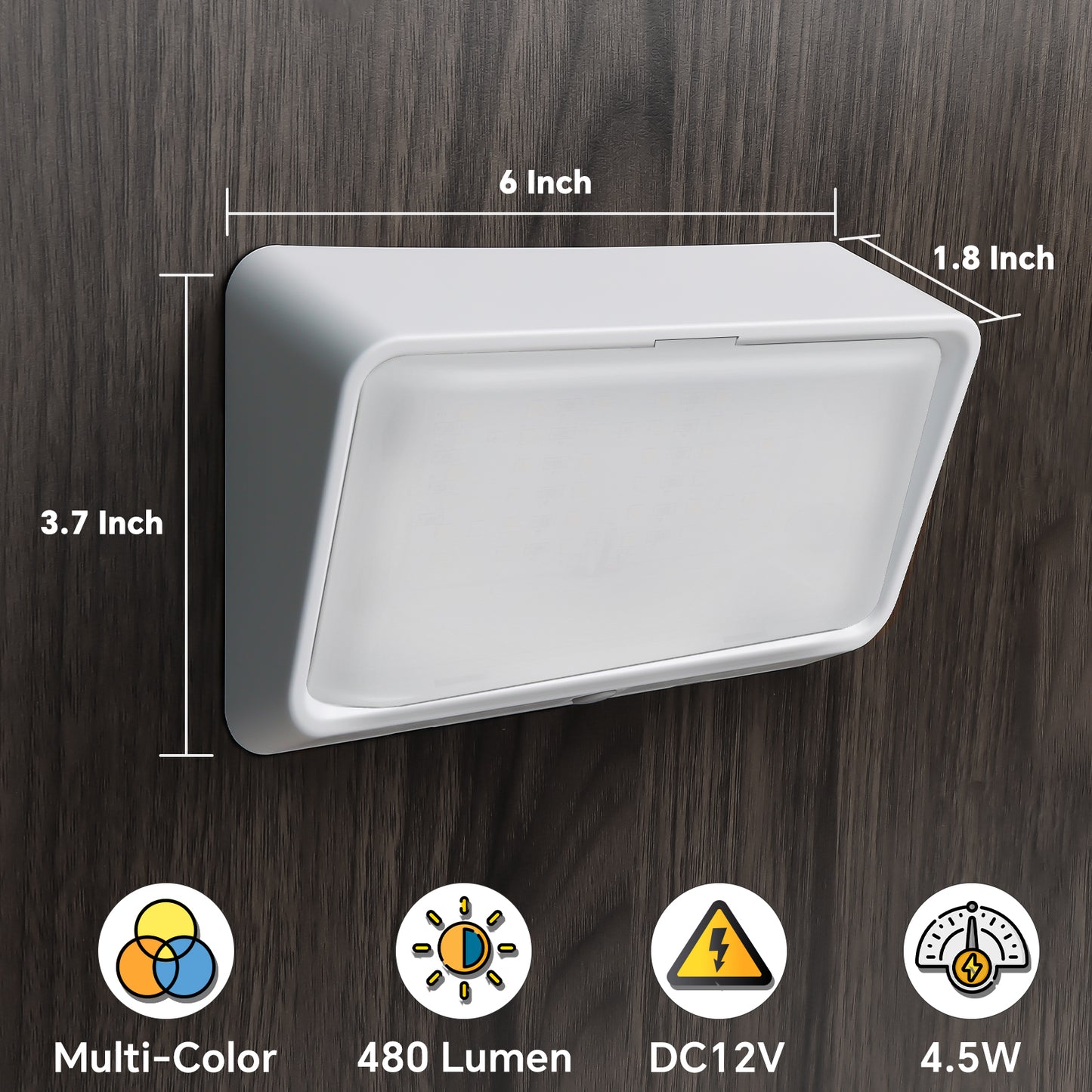 RV Porch Light Swift Color-Change w/ Built-in Button Porch Light 3CCT