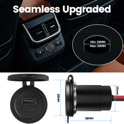 MIni 48W USB Charger, 12V USB Outlet for RV, Boat, Truck, Camper