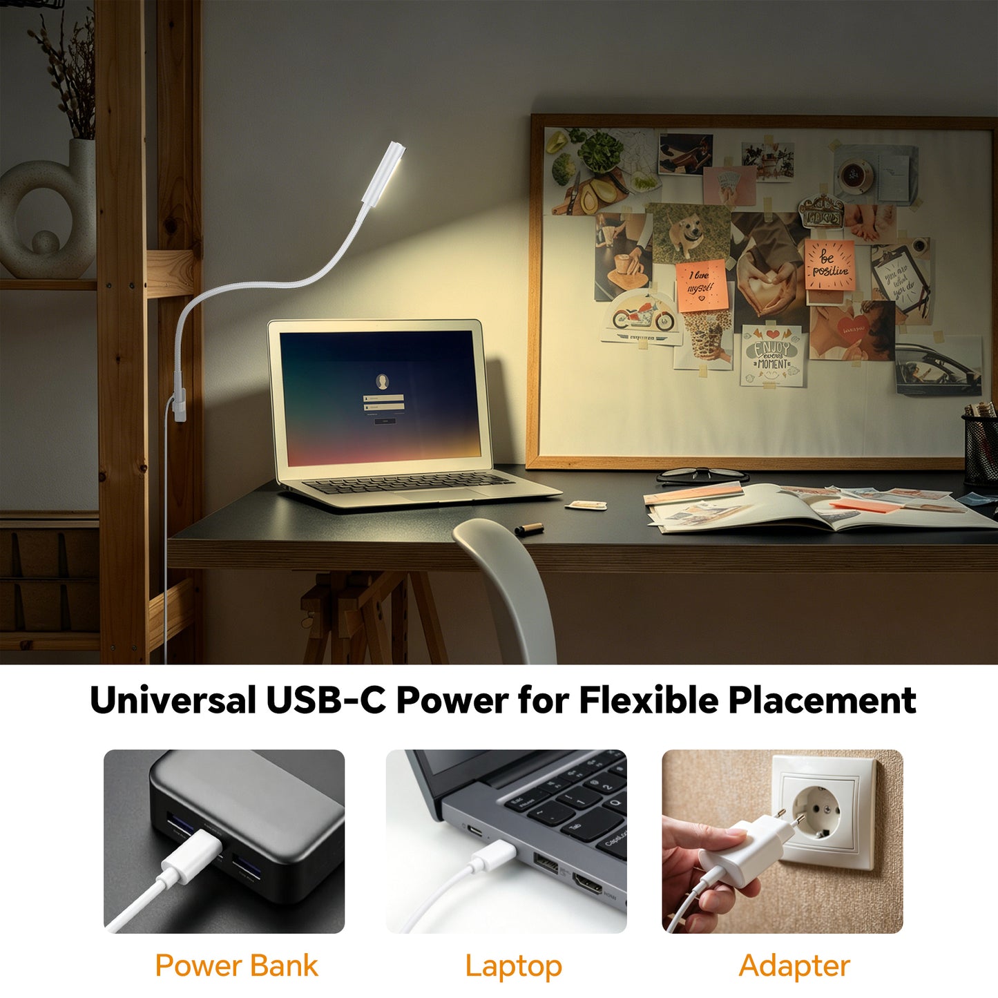 Wall Mounted Reading Light, Bedside Book Light Minimalist White