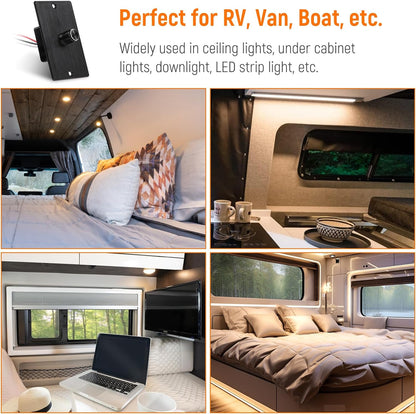 12V/15A PWM LED Low-Side Dimmer Switch Black