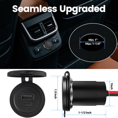 MIni 48W USB Charger, 12V USB Outlet for RV, Boat, Truck, Camper