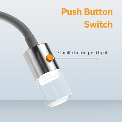 12V Reading Light & Bedside Lamp 4000K / Red Light  CNC Miled Aluminum Acrylic