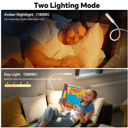 Wall Mounted Reading Light, Bedside Book Light Minimalist White