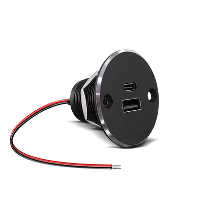 All-aluminum QC 3.0 12V USB Charger Screw Mount