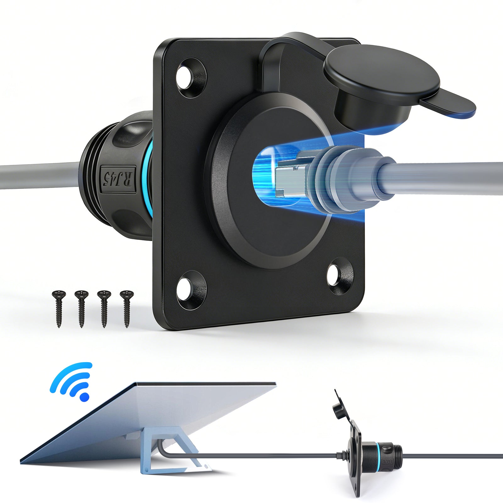 Aluminum Pass Through Wall Socket for Starlink Gen3, RJ45 CAT6 Etherne ...