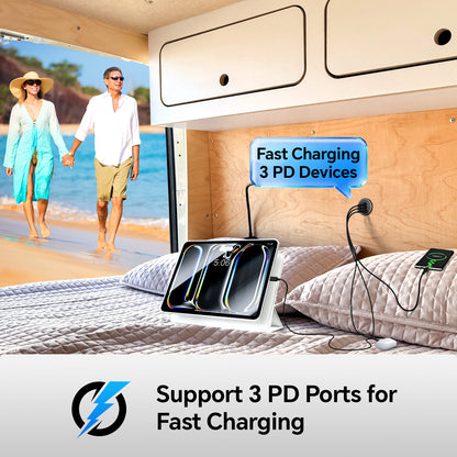 USB C Socket 12V Aluminum 3-Port Outlet, 27W PD & 20W PD