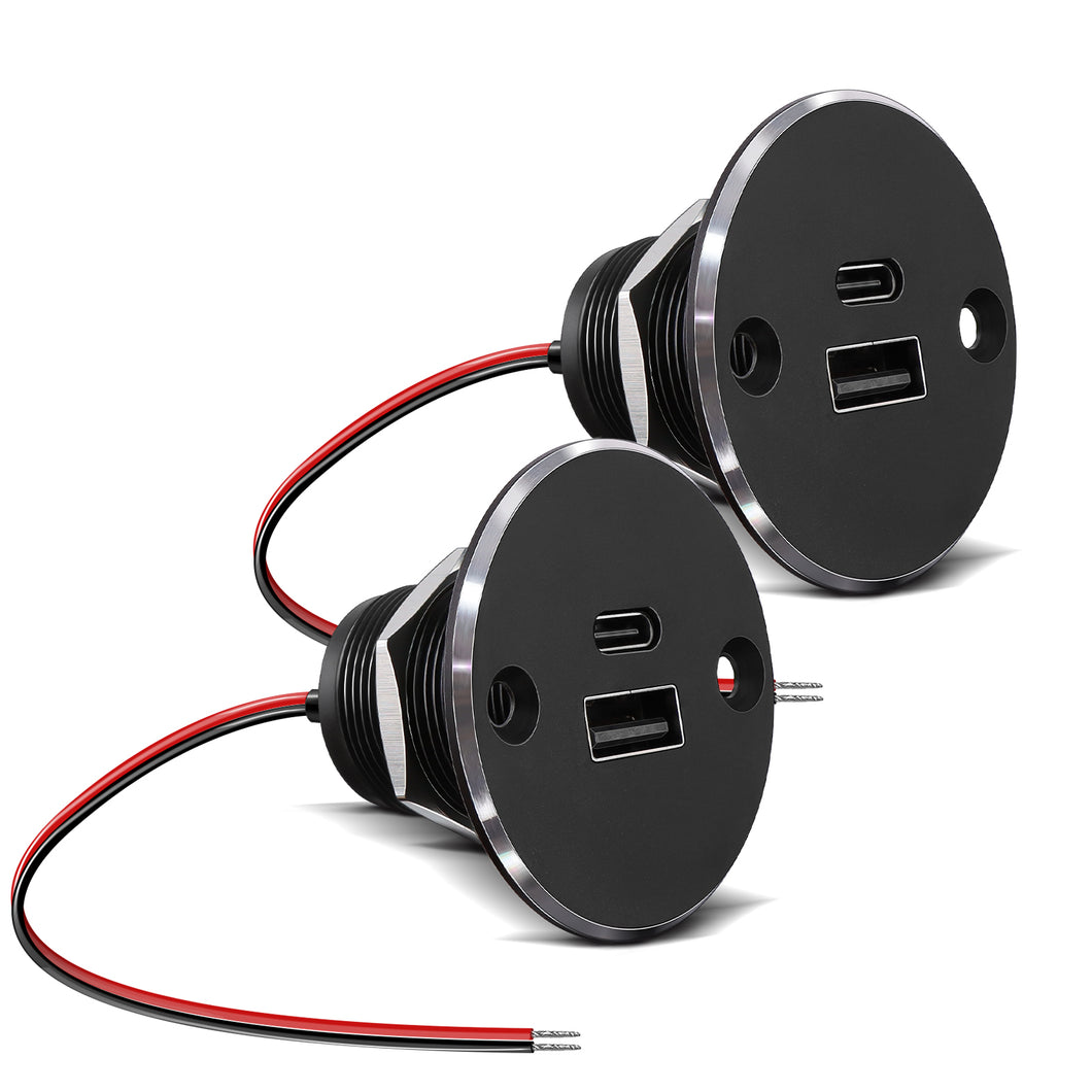 Usbc Rv RV USB Outlet All-aluminum QC 3.0 USB-A & USB-C PD High-speed Charging ...